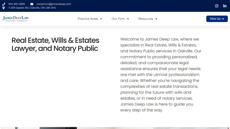 James Deep Law Professional Corporation - Oakville, ON James Deep Law Professional Corporation - Oakville, ON