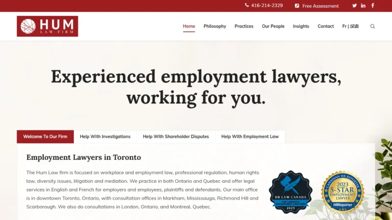 Hum Employment Law Firm - Toronto, ON Hum Employment Law Firm - Toronto, ON