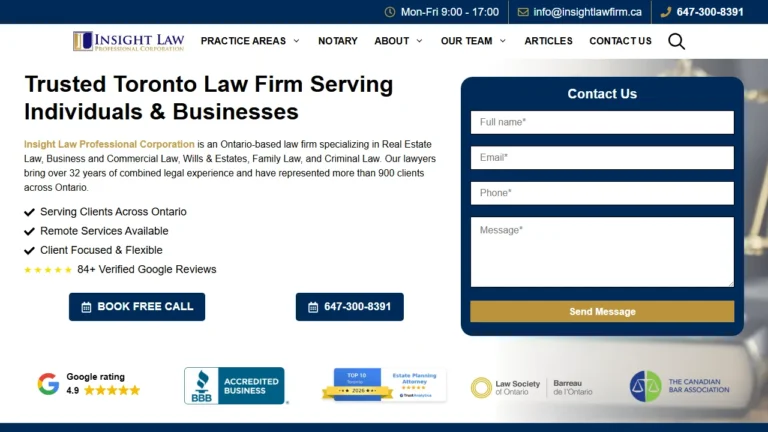 Insight Law Professional Corporation - Toronto, ON Insight Law Professional Corporation - Toronto, ON
