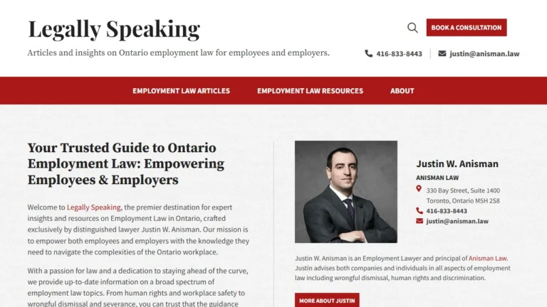 Justin W. Anisman, Barrister & Solicitor - Toronto, ON Justin W. Anisman, Barrister & Solicitor - Toronto, ON