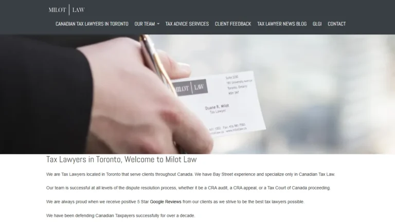 Milot Tax Law - Canadian Tax Lawyers - Toronto, ON Milot Tax Law - Canadian Tax Lawyers - Toronto, ON