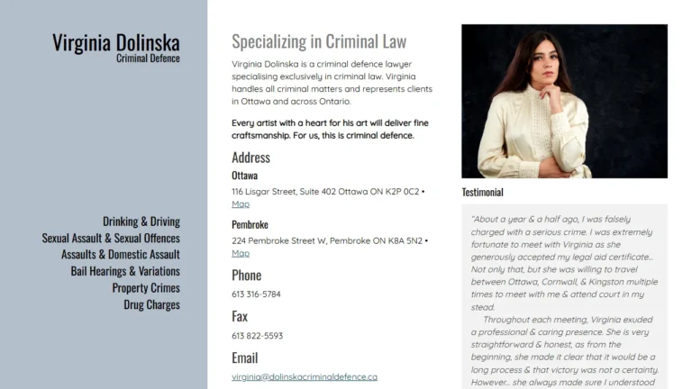 Virginia Dolinska Criminal Defence - Ottawa, ON Virginia Dolinska Criminal Defence - Ottawa, ON