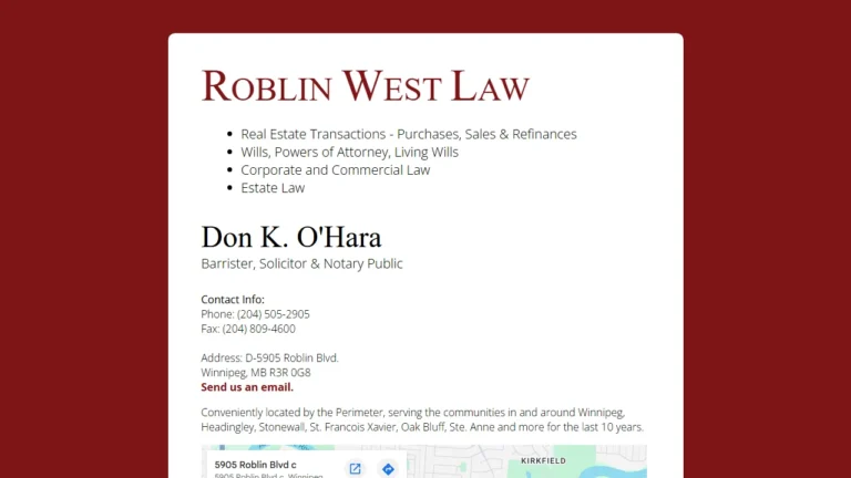 Roblin West Law Office - Winnipeg, MB Roblin West Law Office - Winnipeg, MB