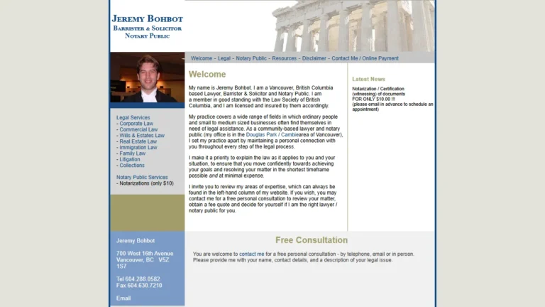 Jeremy Bohbot Barrister and Solicitor - Vancouver, BC Jeremy Bohbot Barrister and Solicitor - Vancouver, BC