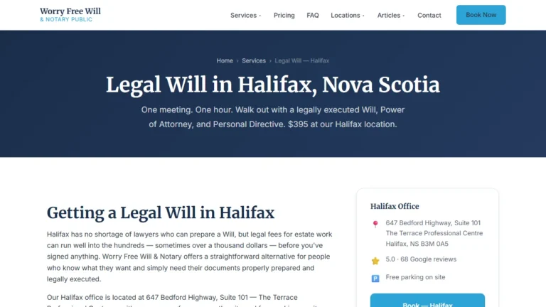 Worry Free Will & Notary - Halifax, NS Worry Free Will & Notary - Halifax, NS