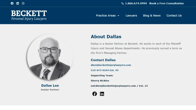 Dallas Lee - Beckett Personal Injury Lawyers - London, ON Dallas Lee - Beckett Personal Injury Lawyers - London, ON