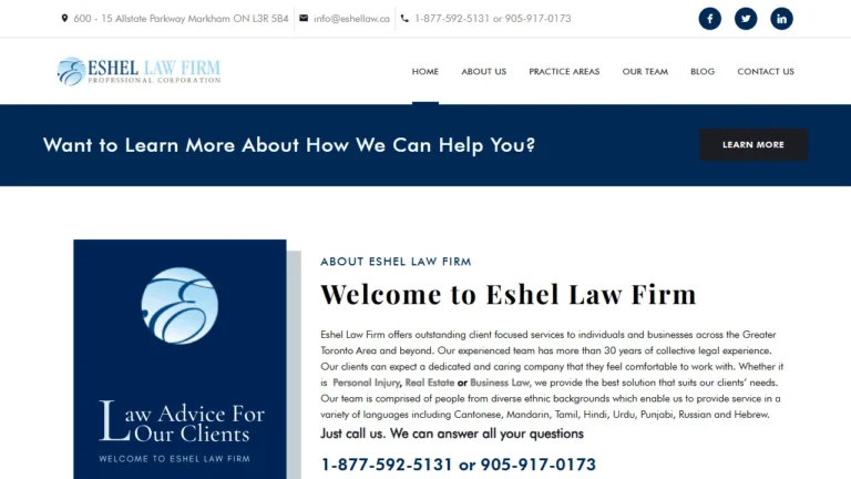Eshel Law Firm Professional Corporation - Markham, ON Eshel Law Firm Professional Corporation - Markham, ON