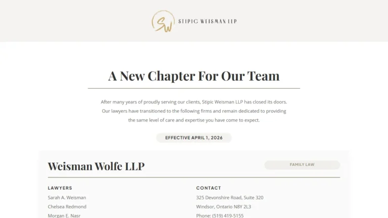 Stipic Weisman LLP - Windsor, ON Stipic Weisman LLP - Windsor, ON