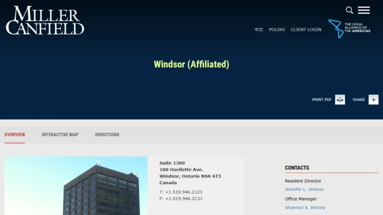 Miller Canfield LLP - Canada - Windsor, ON Miller Canfield LLP - Canada - Windsor, ON