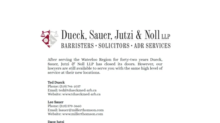 Dueck, Sauer, Jutzi & Noll LLP - Waterloo, ON Dueck, Sauer, Jutzi & Noll LLP - Waterloo, ON