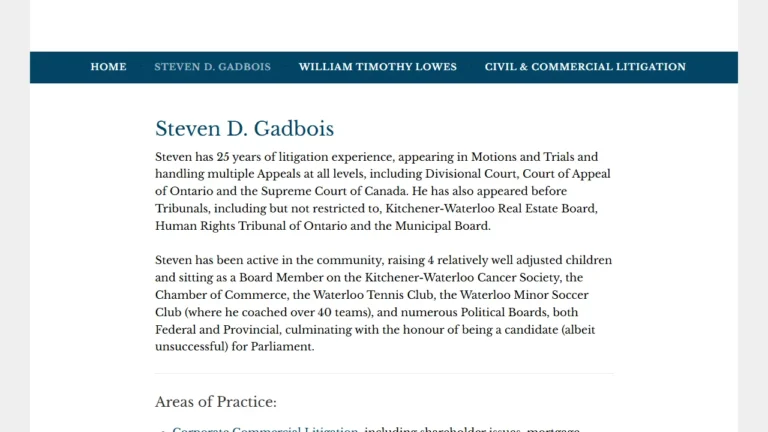 Steven D Gadbois PC - Waterloo, ON Steven D Gadbois PC - Waterloo, ON