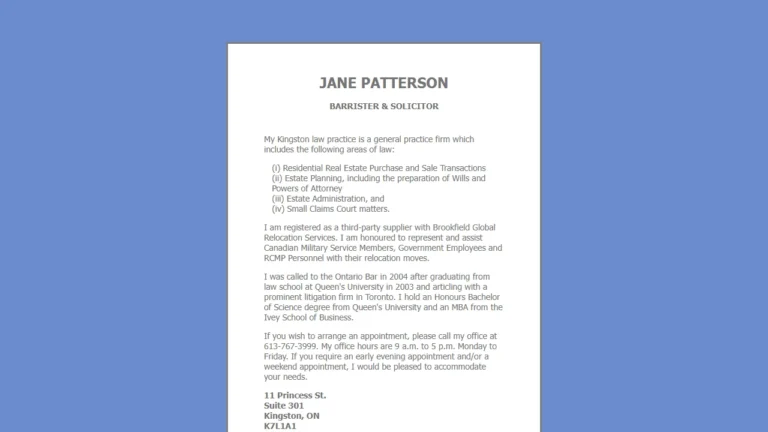 Jane Patterson Lawyer - Kingston, ON Jane Patterson Lawyer - Kingston, ON