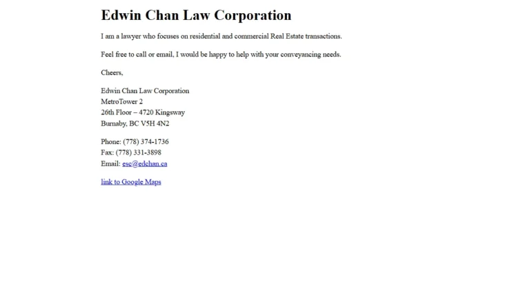 Edwin Chan Law Corporation - Burnaby, BC Edwin Chan Law Corporation - Burnaby, BC