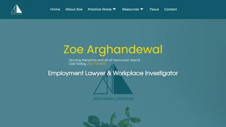 Zoe Arghandewal Employment Lawyer - Nanaimo, BC Zoe Arghandewal Employment Lawyer - Nanaimo, BC