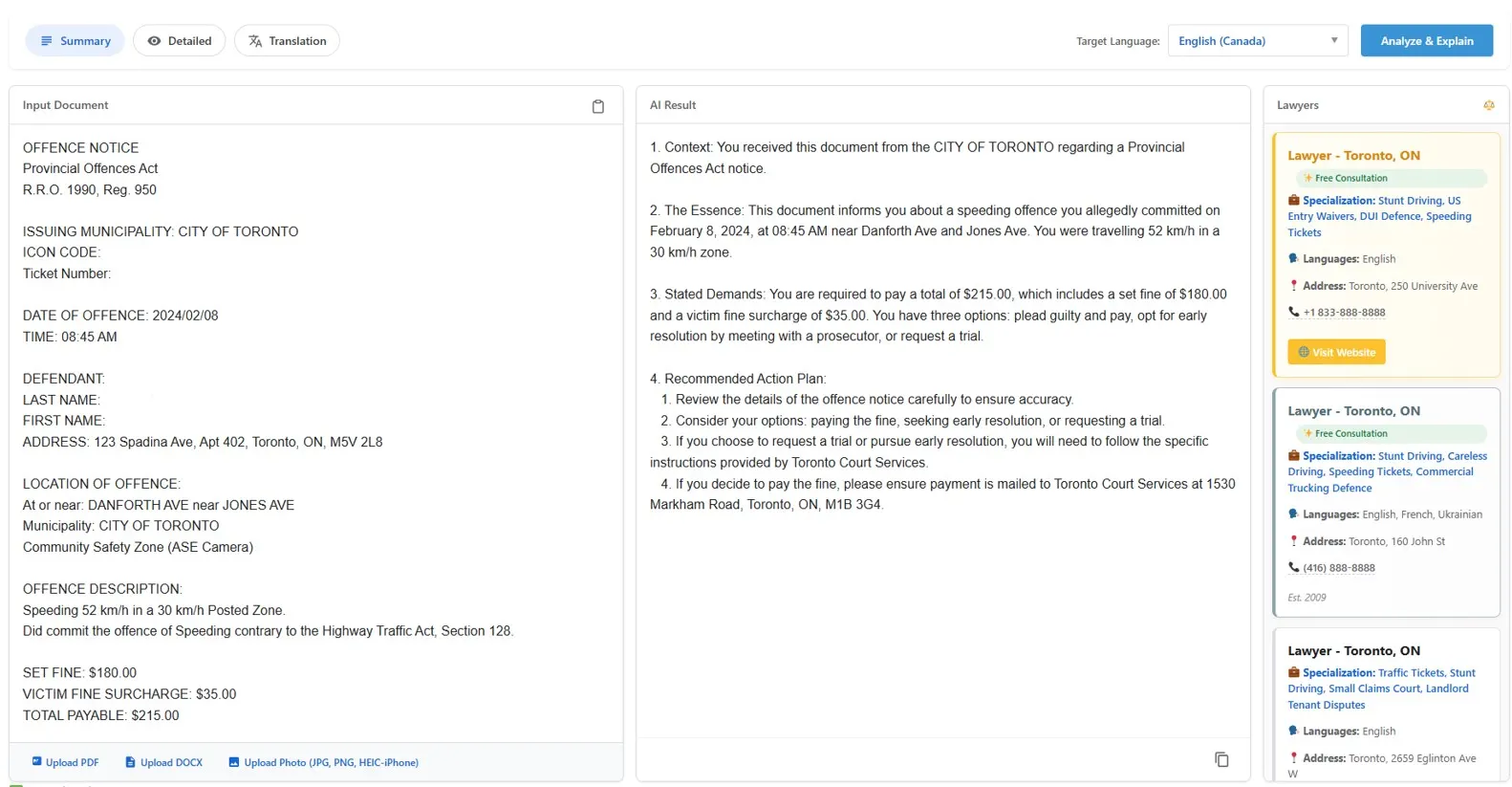 AI Legal Document Analysis